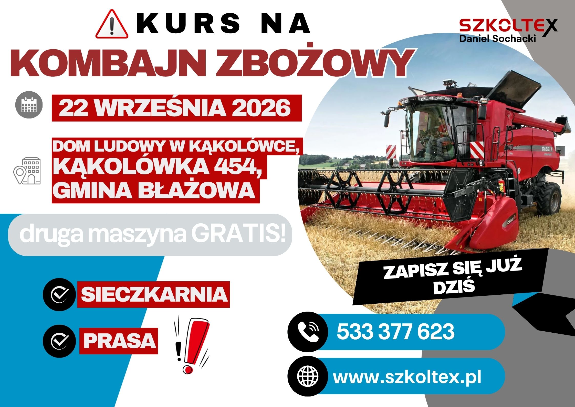 Kurs na&nbsp;kombajn zbożowy