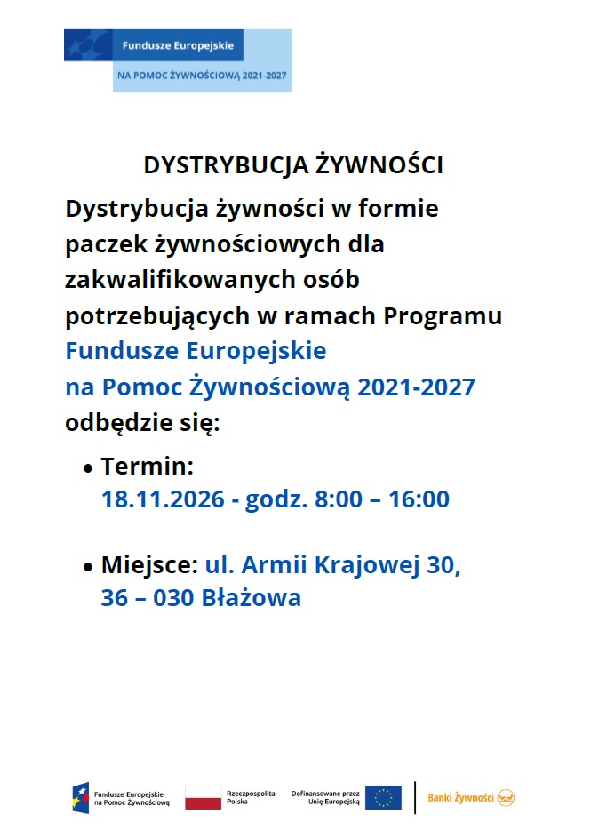 Listopad dystrybucja żywności