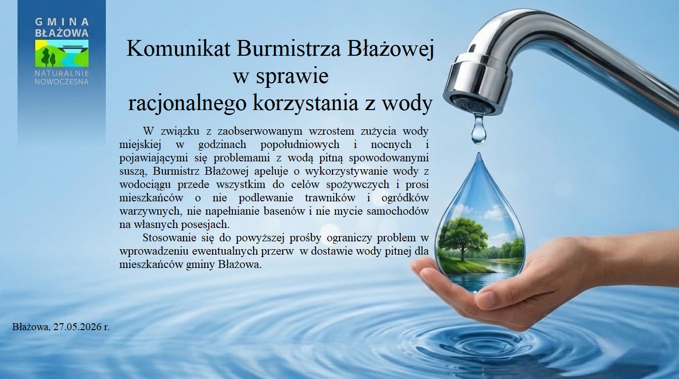 Komunikat Burmistrza Błażowej
